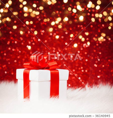 christmas gift with red bow christmas gift with red bow 36140945