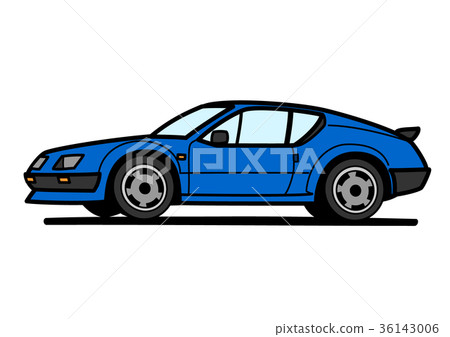 法國歷史的跑車藍色汽車例證 36143006
