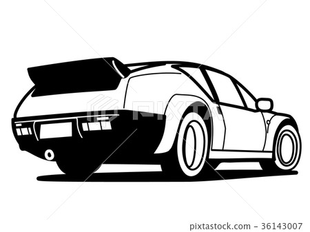法國歷史的跑車上色樣式汽車例證 法國歷史的跑車上色樣式汽車例證 36143007