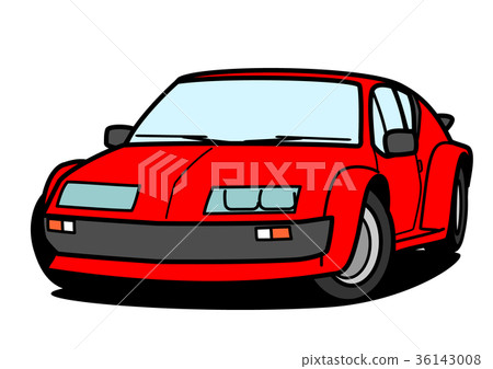 法國歷史的跑車紅色汽車例證 法國歷史的跑車紅色汽車例證 36143008