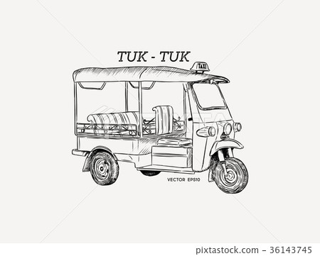 Tuk Tuk in Thailand vector. Tuk Tuk in Thailand vector. 36143745