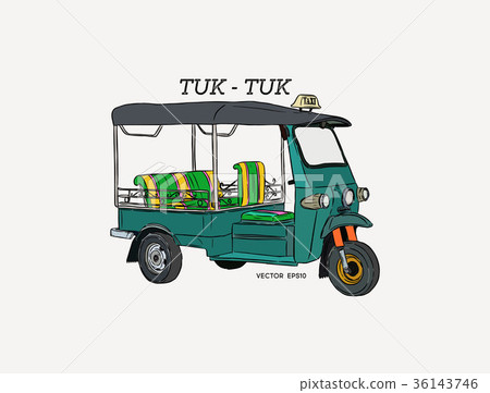 Tuk Tuk in Thailand vector. Tuk Tuk in Thailand vector. 36143746