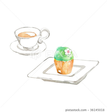 Tea and green cupcakes 36145018