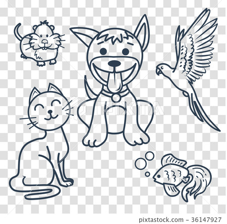 icons in the linear style  veterinary clinic 36147927