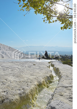 Travertine pools and terraces in Pamukkale. 36148180