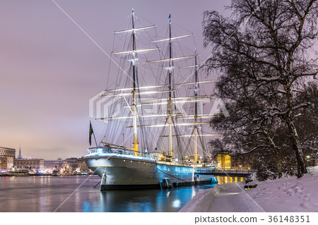 Winter night scenery of Stockholm, Sweden 36148351