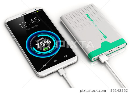 Smartphone charging with power bank 36148362