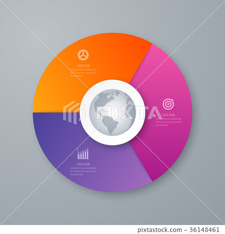 Infographics template 3 options with circle 36148461