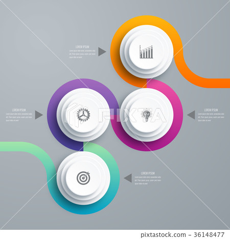 Infographics template 4 options with circle 36148477