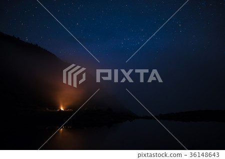 Landscape on the shore of the lake in the Landscape on the shore of the lake in the 36148643