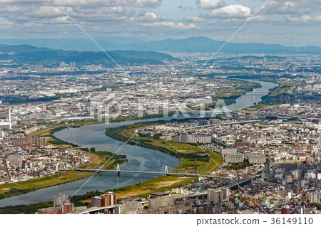 Osaka plains aerial view 36149110
