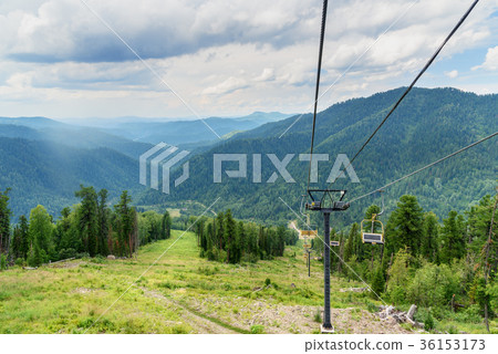 View from Kokuya Mountain and Chairlift. Altai View from Kokuya Mountain and Chairlift. Altai 36153173