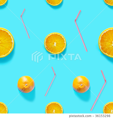 Orange Fruit Seamless Pattern,Included Drink Straw Orange Fruit Seamless Pattern,Included Drink Straw 36153298