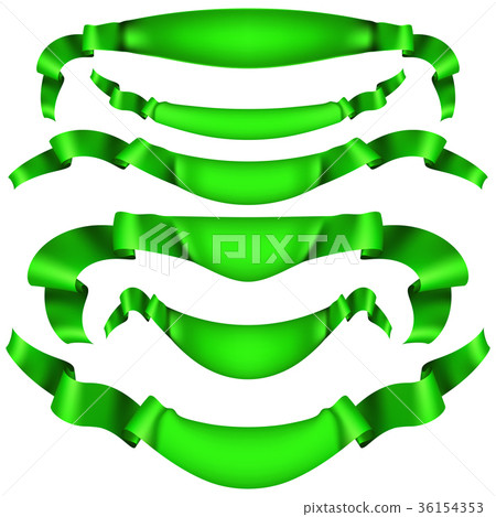 Set of horizontal green banners. EPS 10 vector - Stock Illustration ...