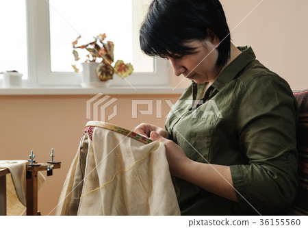 Embroidery on embroidery frame (cross-stitch) Embroidery on embroidery frame (cross-stitch) 36155560