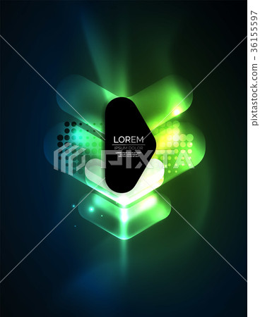 Futuristic neon glowing arrows techno background 36155597
