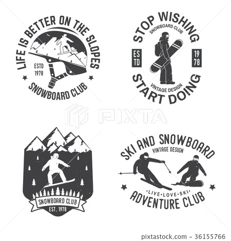 Set of Snowboard Club insignia. 36155766