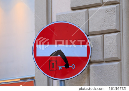 Road sign, street art 36156785