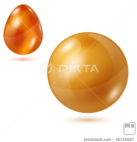 Vector Sphere and Egg. Geometrical Objects. Gold 36156887
