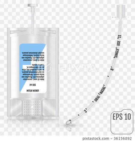 Realistic Intravenous fluid and tracheal tube  36156892