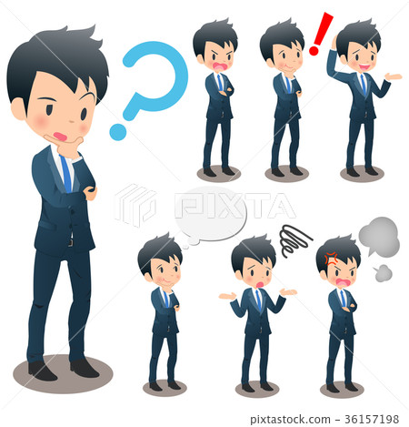 Young men office workers in suits set Young men office workers in suits set 36157198