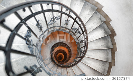 Spiral staircase in an old house.  36157574