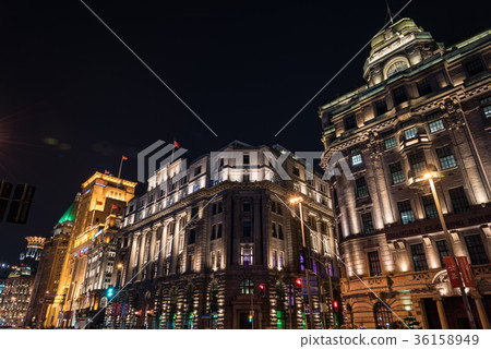 Night view of the China and Shanghai Bund Night view of the China and Shanghai Bund 36158949