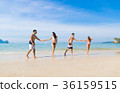 Two Couple On Beach Summer Vacation, Young People 36159515