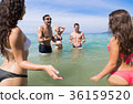 Young People Group On Beach Summer Vacation, Happy 36159520