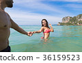 Couple On Beach Summer Vacation, Young People In 36159523
