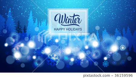 Happy Holidays Background Design Bokeh Snowflakes 36159596
