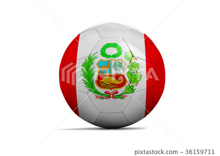 Soccer ball with team flag, 2018. Peru Soccer ball with team flag, 2018. Peru 36159711