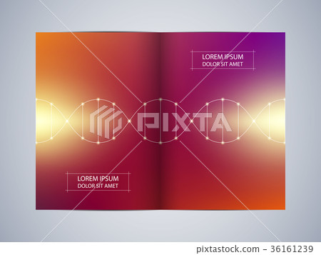 Bi-fold brochure design with DNA molecule Bi-fold brochure design with DNA molecule 36161239