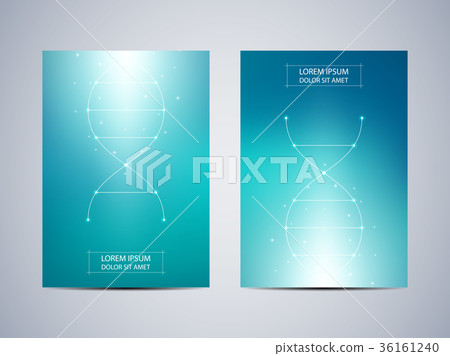 Cover design with DNA spiral background, vector 36161240