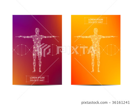 Cover or poster design with human body, scientific 36161241
