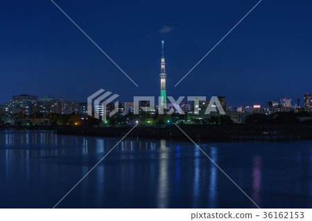 Tokyo night view from Harumi Bridge 36162153