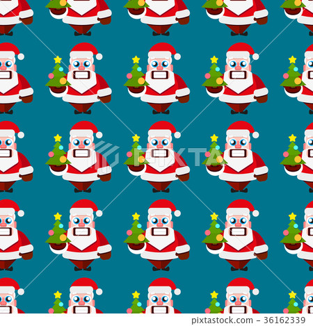 Christmas cartoon characters seamless pattern - Stock Illustration ...