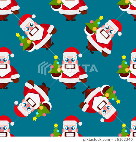 Christmas cartoon characters seamless pattern - Stock Illustration ...