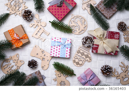 Christmas background with decorations. 36165403
