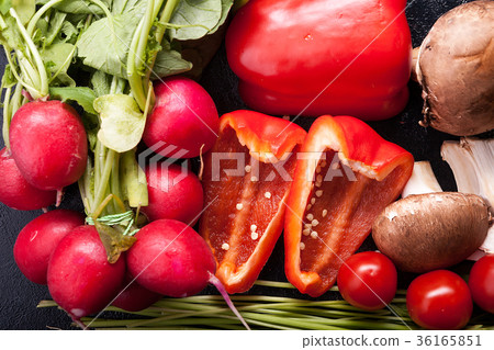Close up photo on healthy organic vegetables Close up photo on healthy organic vegetables 36165851