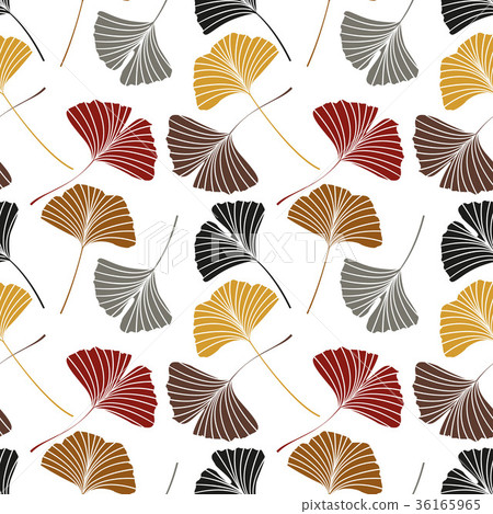 Seamless pattern with Ginkgo biloba leaves Seamless pattern with Ginkgo biloba leaves 36165965