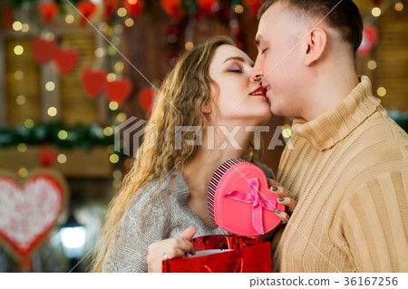 couple kissing on valentine's day couple kissing on valentine's day 36167256