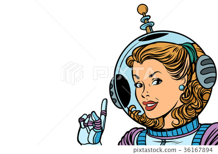 Girl astronaut isolated on white background Girl astronaut isolated on white background 36167894