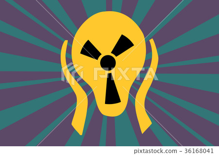 Caution radiation sign in the form of screaming 36168041