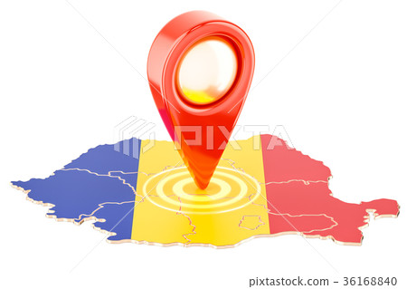 Map pointer on the map of Romania 36168840