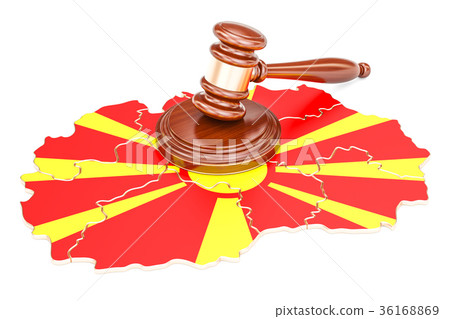 Wooden Gavel on map of Macedonia, 3D rendering Wooden Gavel on map of Macedonia, 3D rendering 36168869