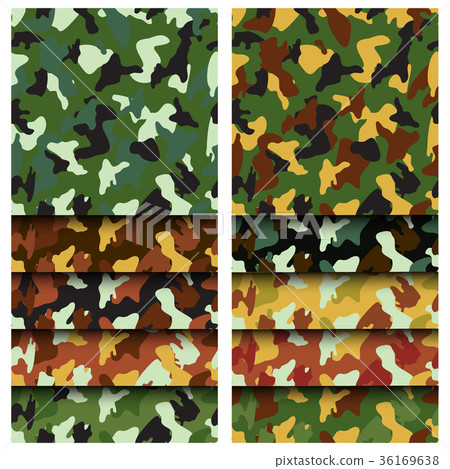 Camouflage clothing seamless patterns set 36169638