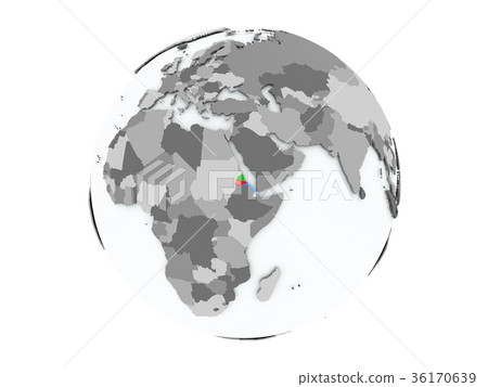 Eritrea on globe isolated 36170639
