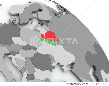 Map of Belarus with flag on globe Map of Belarus with flag on globe 36171163