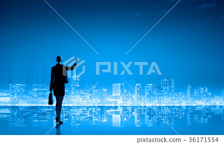Businesswoman and night city 36171554